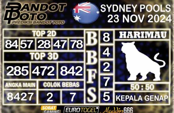 Prediksi Togel Sydney Pools 23 NOVEMBER 2024