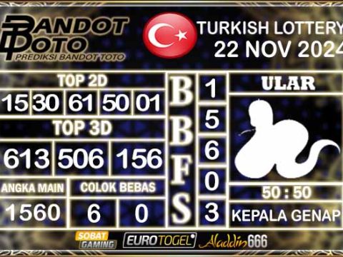 Prediksi Togel Turki Pools 22 NOVEMBER 2024