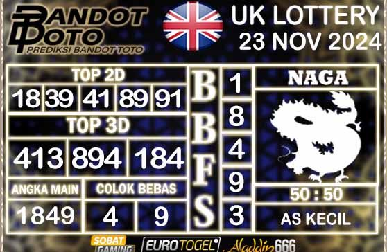 Prediksi Togel UK6D Lottery 23 NOVEMBER 2024