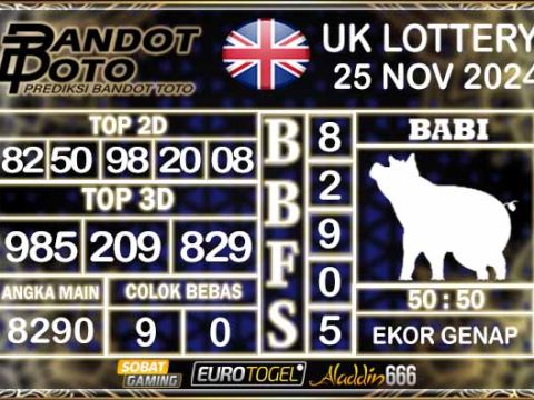 Prediksi Togel UK6D Lottery 25 NOVEMBER 2024