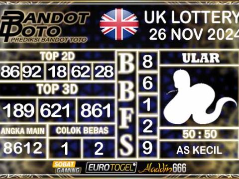 Prediksi Togel UK6D Lottery 26 NOVEMBER 2024