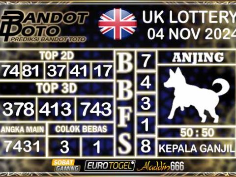 Prediksi Togel UK6D Lottery 04 NOVEMBER 2024