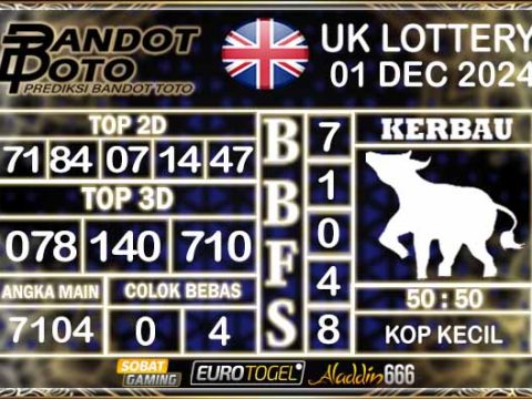 Prediksi Togel UK6D Lottery 01 DESEMBER 2024