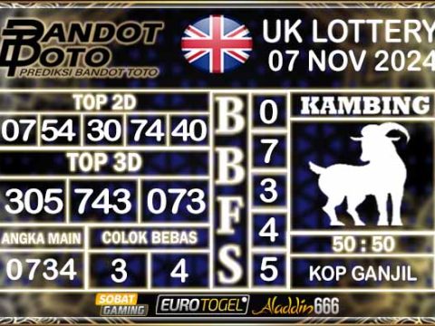 Prediksi Togel UK6D Lottery 07 NOVEMBER 2024