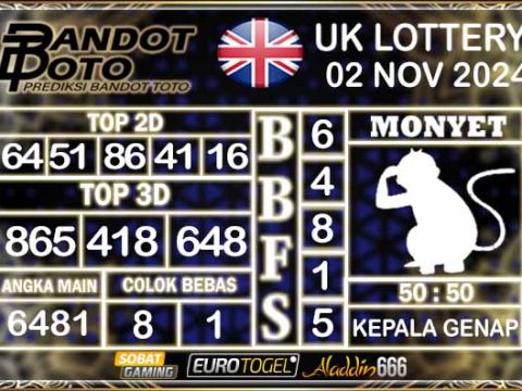 Prediksi Togel UK6D Lottery 02 NOVEMBER 2024