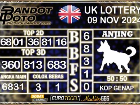 Prediksi Togel UK6D Lottery 09 NOVEMBER 2024