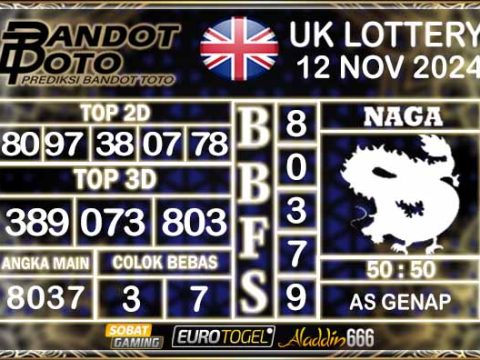 Prediksi Togel UK6D Lottery 12 NOVEMBER 2024