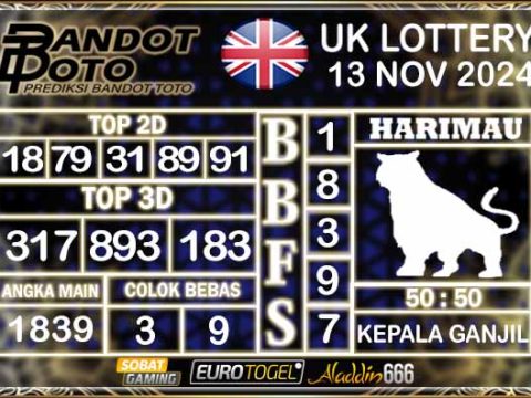 Prediksi Togel UK6D Lottery 13 NOVEMBER 2024