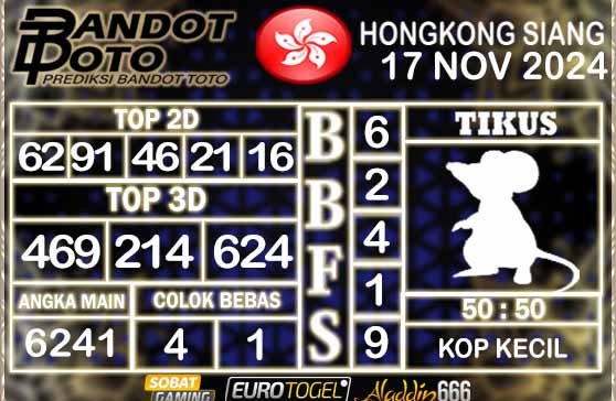 Prediksi Togel HK Siang 17 NOVEMBER 2024