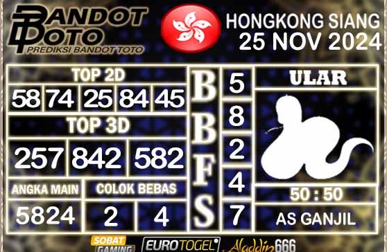 Prediksi Togel HK Siang 25 NOVEMBER 2024