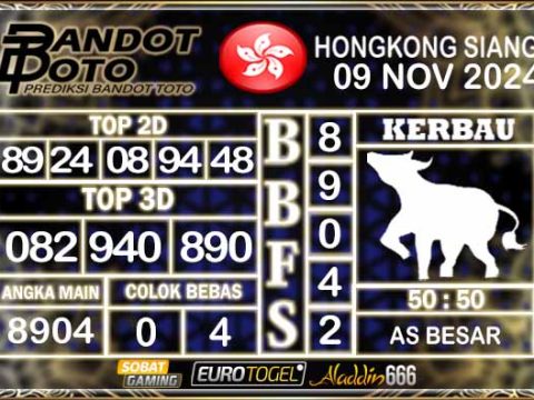 Prediksi Togel HK Siang 09 NOVEMBER 2024