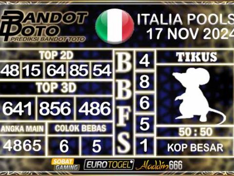 Prediksi Togel Italia Pools 17 NOVEMBER 2024