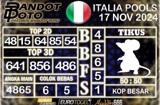 Prediksi Togel Italia Pools 17 NOVEMBER 2024