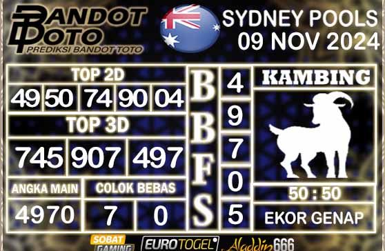 Prediksi Togel Sydney Pools 09 NOVEMBER 2024