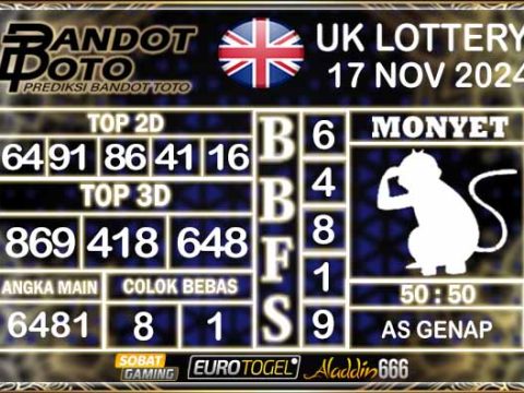 Prediksi Togel UK6D Lottery 17 NOVEMBER 2024