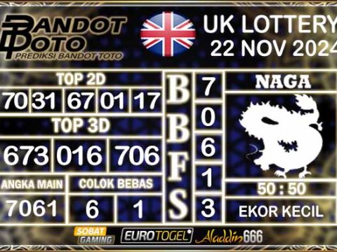 Prediksi Togel UK6D Lottery 22 NOVEMBER 2024