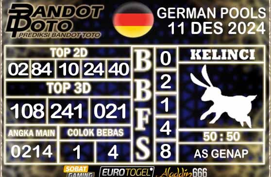 Prediksi Togel German Pools 11 DESEMBER 2024