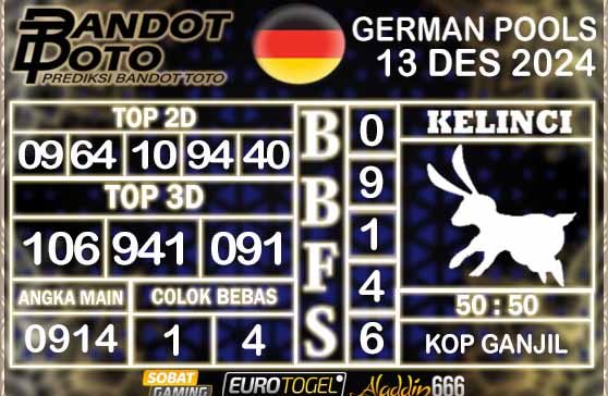 Prediksi Togel German Pools 13 DESEMBER 2024