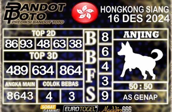 Prediksi Togel HK Siang 16 DESEMBER 2024