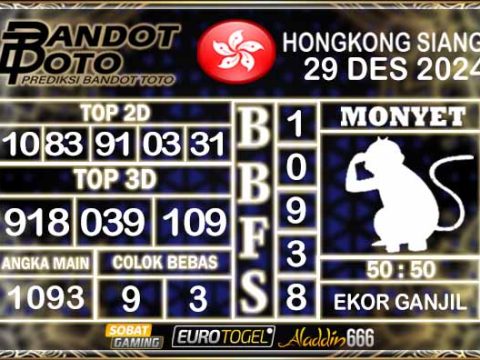 Prediksi Togel HK Siang 29 DESEMBER 2024