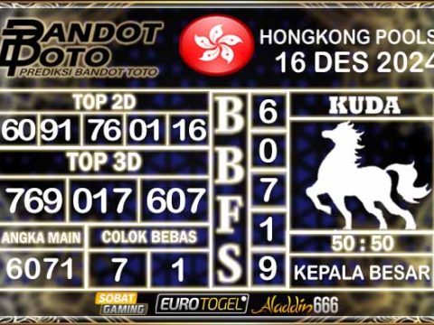 Prediksi Togel Hongkong Pools 16 DESEMBER 2024