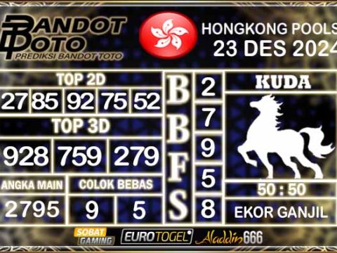 Prediksi Togel Hongkong Pools 23 DESEMBER 2024