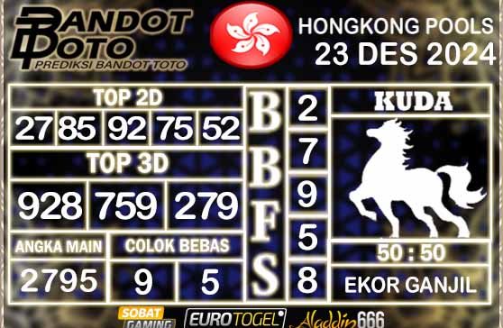 Prediksi Togel Hongkong Pools 23 DESEMBER 2024