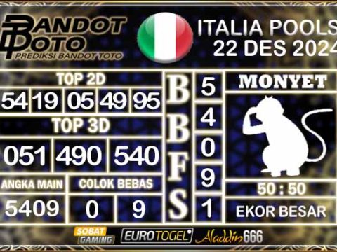 Prediksi Togel Italia Pools 22 DESEMBER 2024