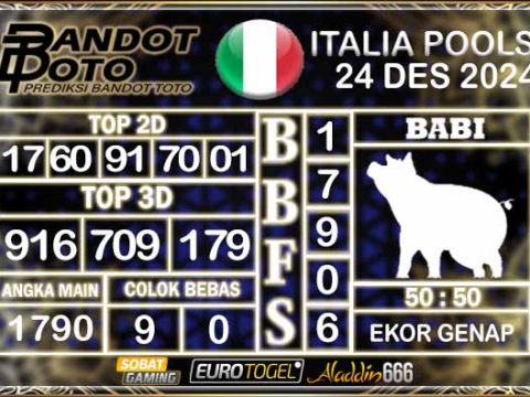 Prediksi Togel Italia Pools 24 DESEMBER 2024