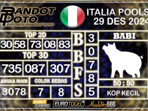 Prediksi Togel Italia Pools 29 DESEMBER 2024