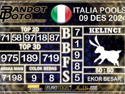 Prediksi Togel Italia Pools 09 DESEMBER 2024