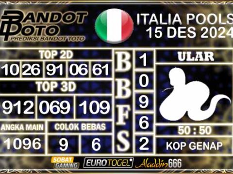 Prediksi Togel Italia Pools 15 DESEMBER 2024