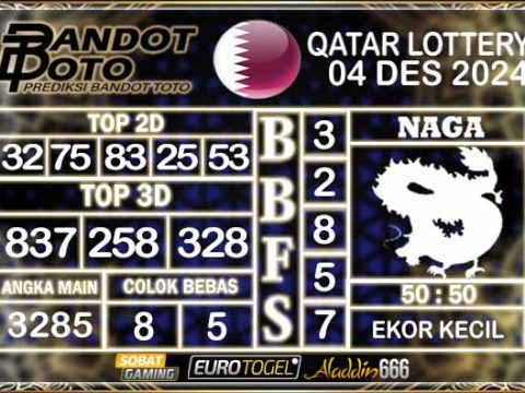 Prediksi Togel Qatar Lottery 04 DESEMBER 2024