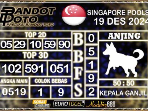 Prediksi Togel Singapore Pools 19 DESEMBER 2024