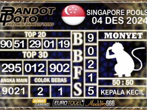 Prediksi Togel Singapore Pools 04 DESEMBER 2024