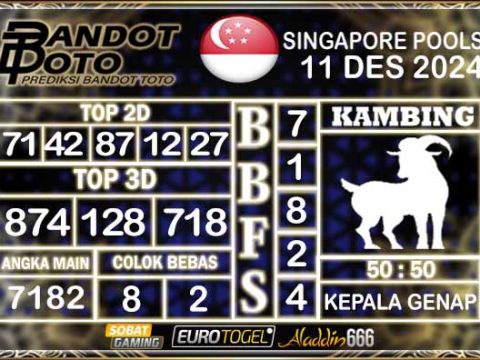 Prediksi Togel Singapore Pools 11 DESEMBER 2024