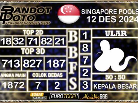 Prediksi Togel Singapore Pools 12 DESEMBER 2024