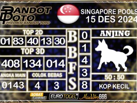 Prediksi Togel Singapore Pools 15 DESEMBER 2024