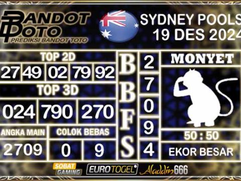 Prediksi Togel Sydney Pools 19 DESEMBER 2024