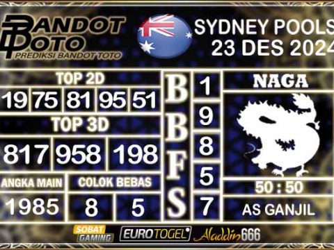 Prediksi Togel Sydney Pools 23 DESEMBER 2024