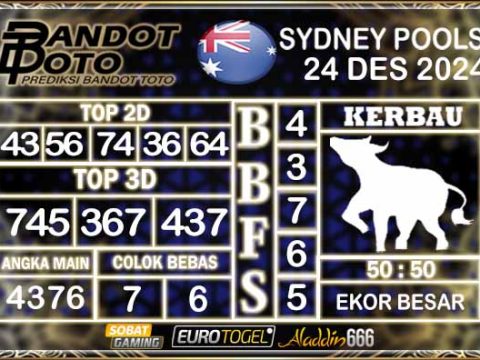 Prediksi Togel Sydney Pools 24 DESEMBER 2024