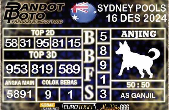 Prediksi Togel Sydney Pools 16 DESEMBER 2024