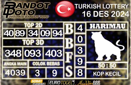 Prediksi Togel Turki Pools 16 DESEMBER 2024