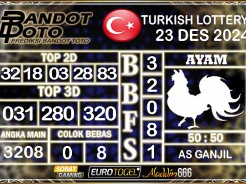 Prediksi Togel Turki Pools 23 DESEMBER 2024