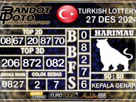 Prediksi Togel Turki Pools 27 DESEMBER 2024