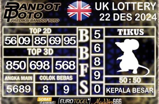 Prediksi Togel UK6D Lottery 22 DESEMBER 2024