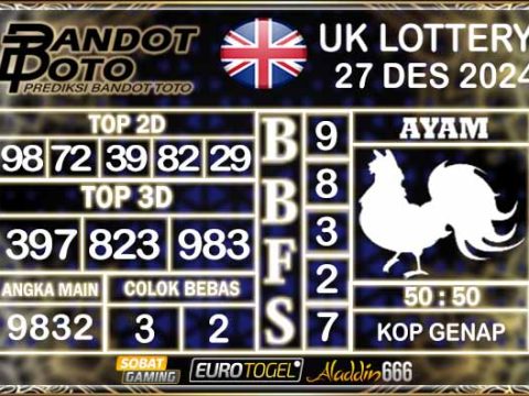 Prediksi Togel UK6D Lottery 27 DESEMBER 2024