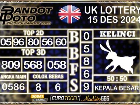 Prediksi Togel UK6D Lottery 15 DESEMBER 2024