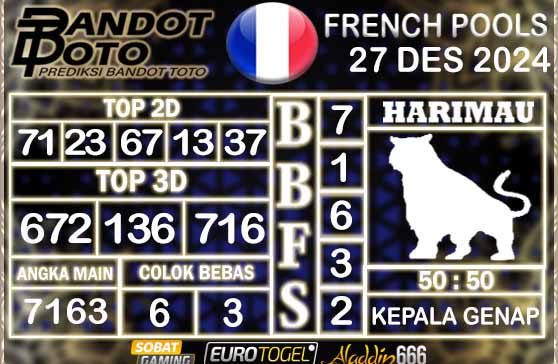 Prediksi Togel Prancis Pools 27 DESEMBER 2024