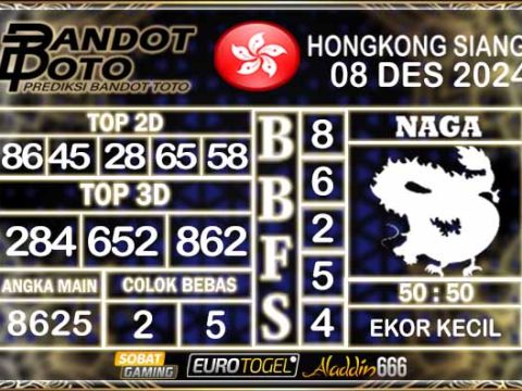 Prediksi Togel HK Siang 08 DESEMBER 2024